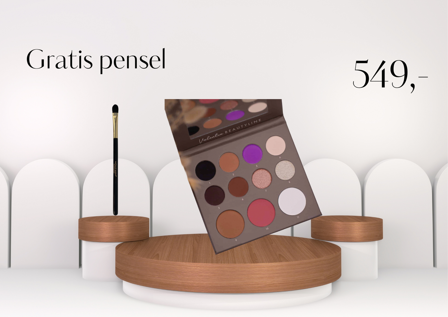 Valentin Beautyline – Øjenskyggepalette inkl. GRATIS pensel